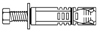 Анкерный болт распорный Sormat PFG LB, LBS с шайбой, диаметр от М6 до М16, толщина прикрепляемого материала до 85 мм