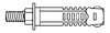 Анкеры М6, М8, М10, М12, М16 со шпилькой, гайкой и шайбой Sormat PFG SB, SBS, толщина прикрепляемого материала до 85 мм