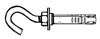 Анкер-крюк Sormat PFG HBF, электрооцинкованный, диаметр резьбы от М6 до М16, длина от 40 до 100 мм