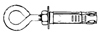 Анкер с кольцом (рым-болтом) PFG EBF, электрооцинкованный, диаметр резьбы М6, М8, М10, М12, М16, толщина прикрепляемого материала от 40 до 100 мм