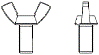 Винт барашек с прямоугольными лепестками, американская форма