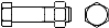 Болты с шестигранной головкой (аналог DIN 931), класс точности С, с гайкой