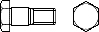 Болт стяжной призонный шестигранный с длинной резьбовой цапфой, с мелкой и крупной резьбой