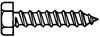 Саморез шуруп для тонких металлических листов, шестигранная головка, форма С - заострен